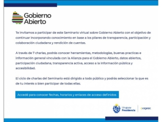 Seminario virtual sobre Gobierno Abierto 18/09/2020  